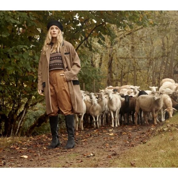 💕DOEN💕 Louvre Pant ~ High Waisted Pleated Ankle Pants Bark Brown 6 NWT - Picture 2 of 16